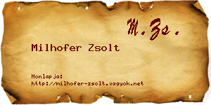 Milhofer Zsolt névjegykártya